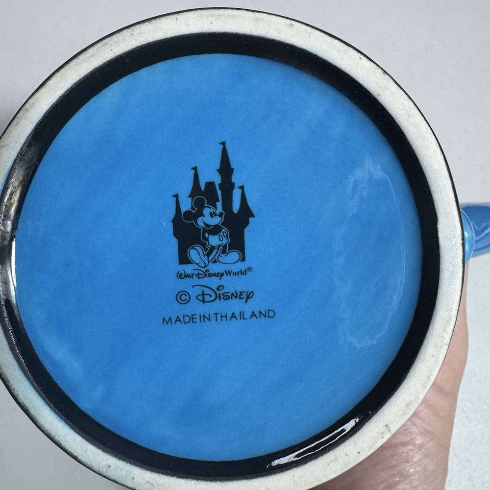 Walt Disney World Blue Mickey Mouse 3D Relief Mug Yellow Stars - Picture 5 of 6